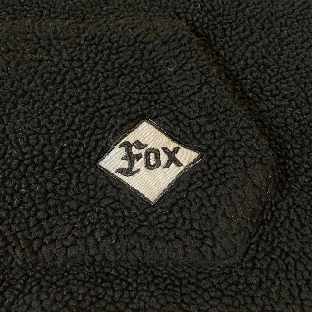 Fox Head Mens Black Hooded Faux Sherpa Lined Fleece Small - Picture 4 of 10